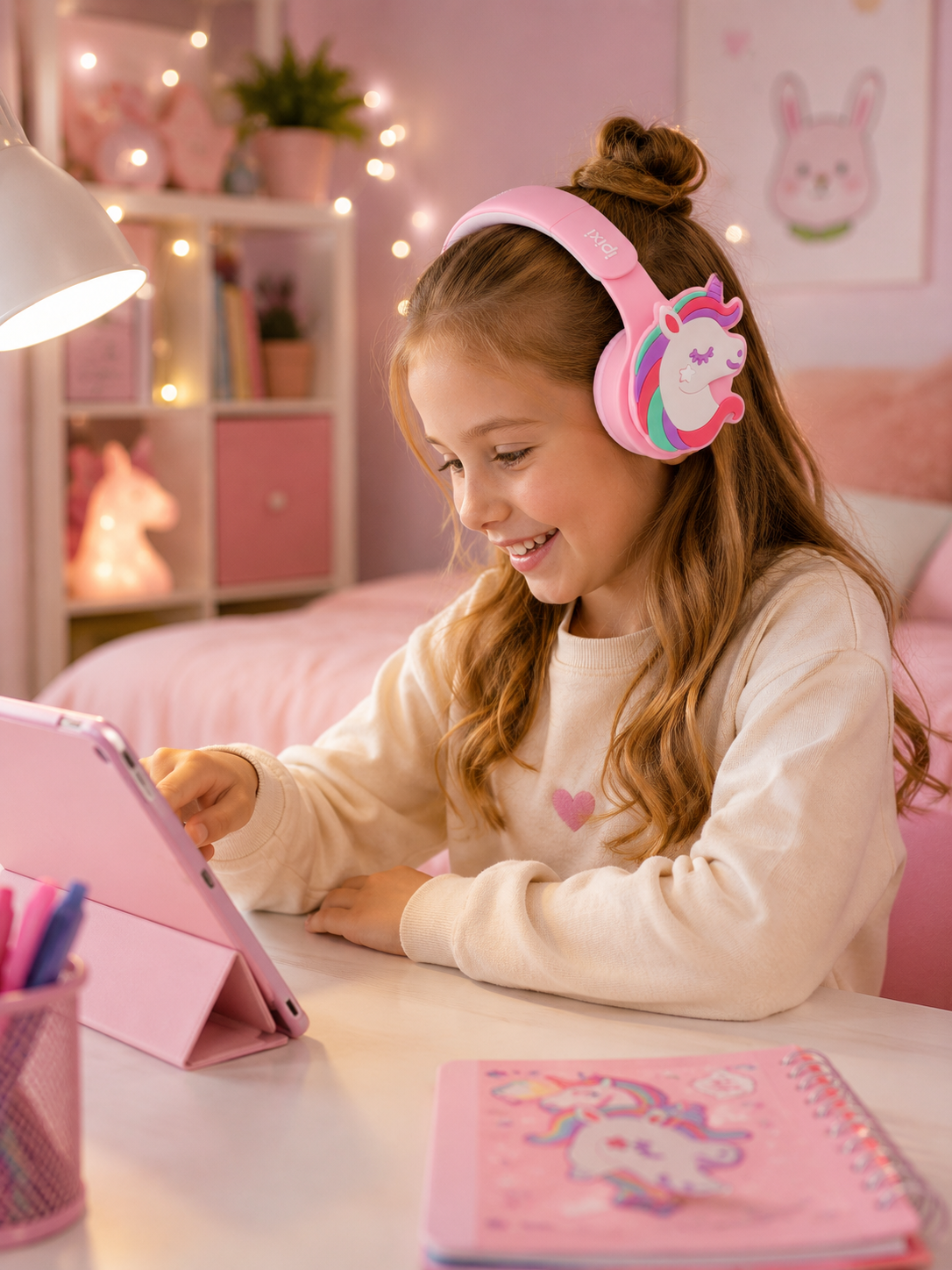 iPixi - TK-688C Unicorn Kids Bluetooth Pink Headphones