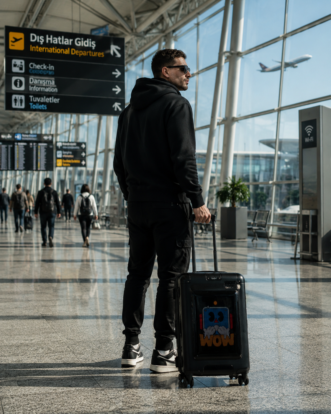iPixi - Titan Screen LED Smart Travel Black Suitcase