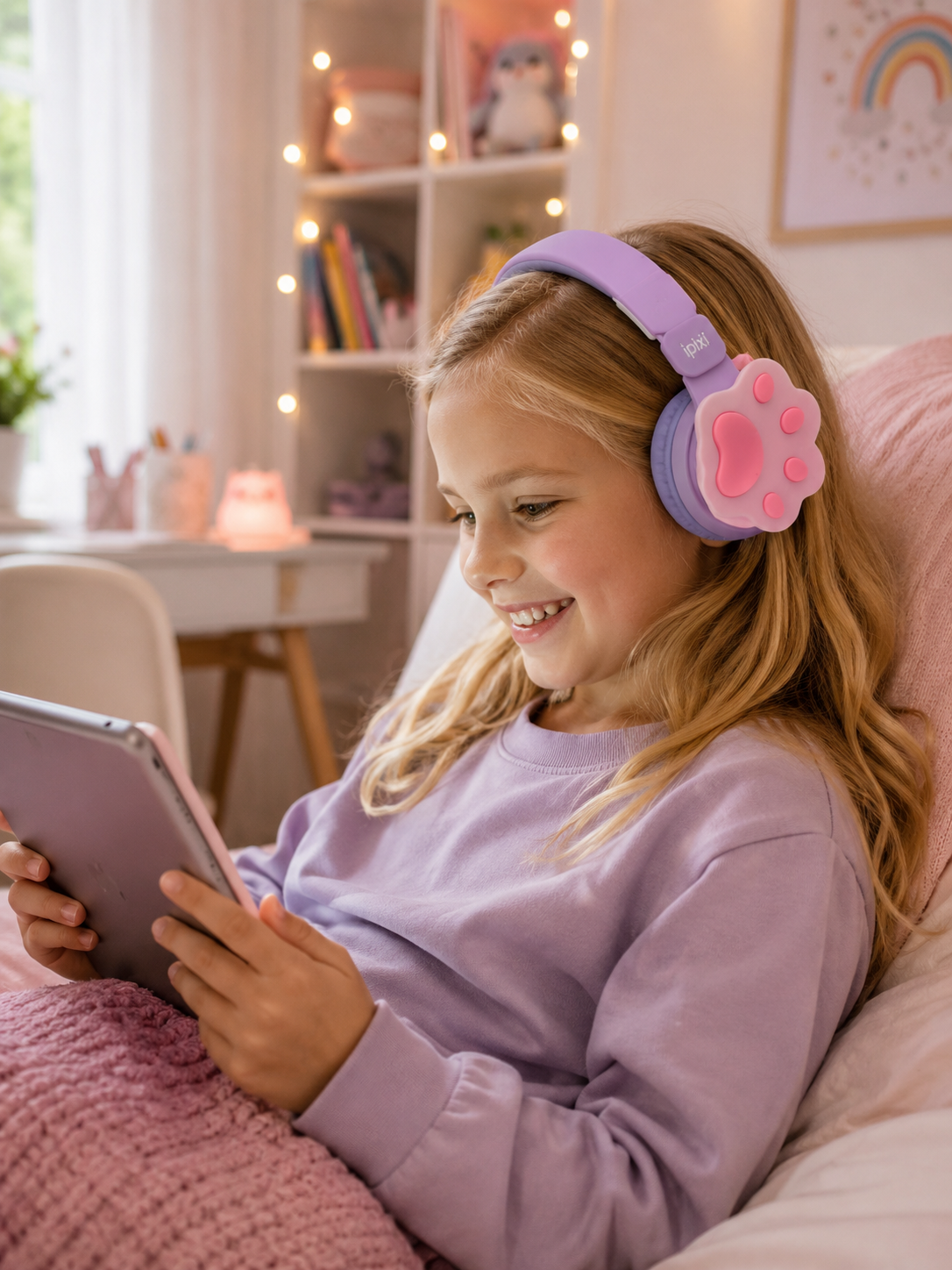iPixi - TK-688B Kids Bluetooth Purple Headphones