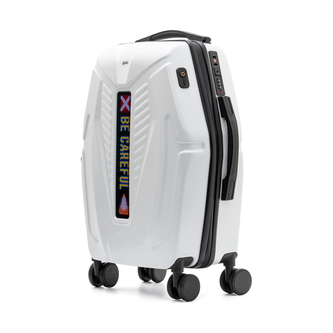 iPixi - Galaxy Voyager LED Smart Travel White Suitcase