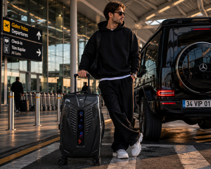iPixi - Galaxy Voyager LED Smart Travel Black Suitcase
