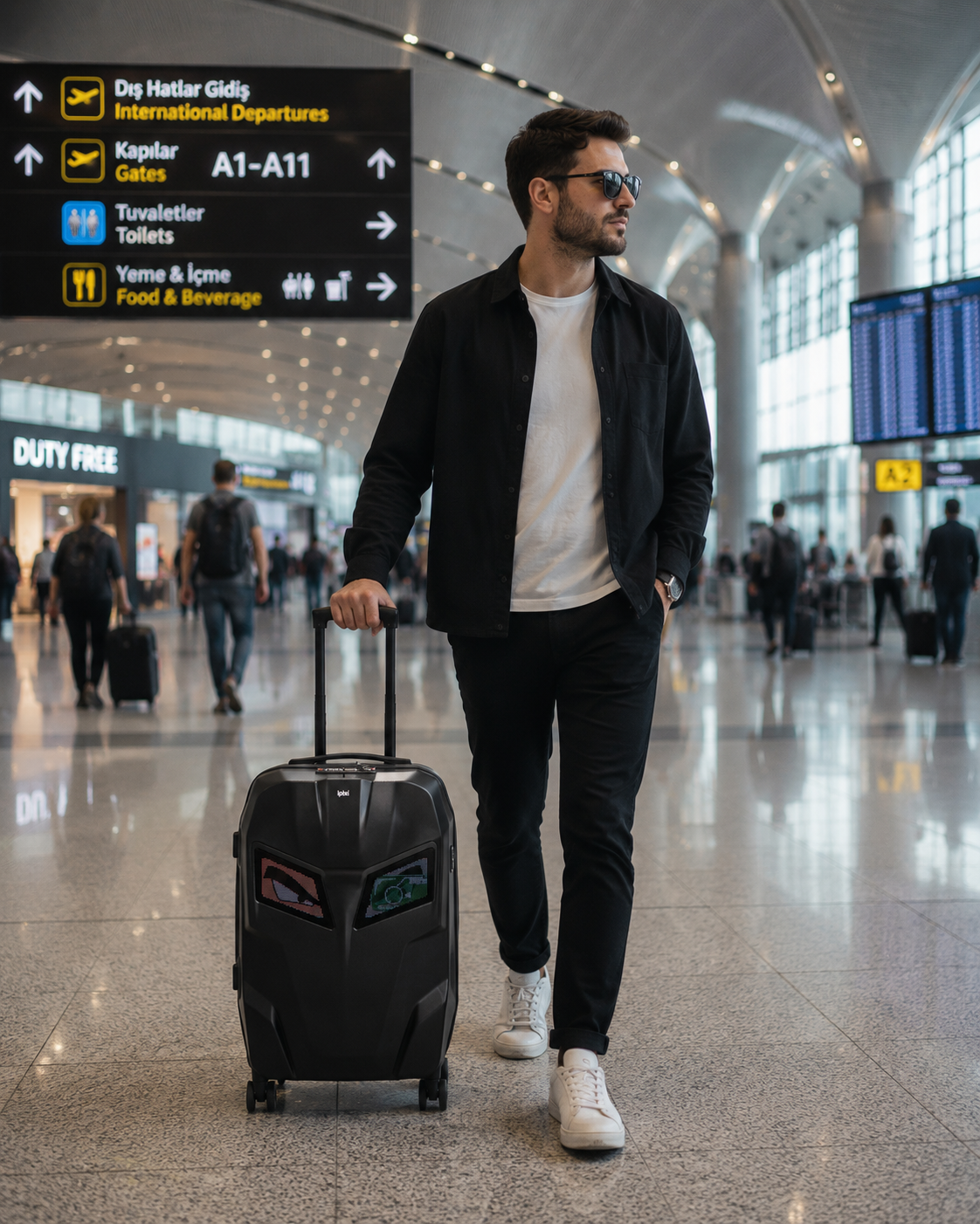 iPixi - Titan Guardian LED Smart Rolling Suitcase
