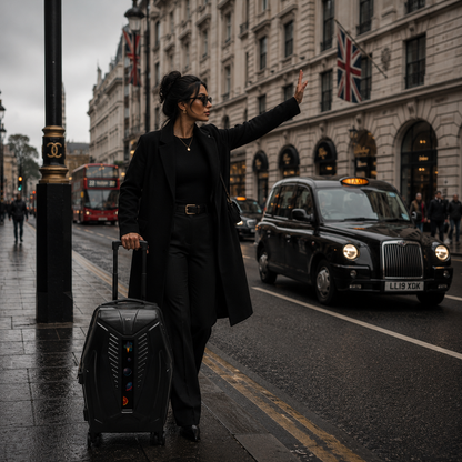 iPixi - Galaxy Voyager LED Smart Travel Black Suitcase
