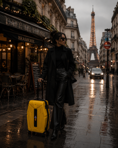 iPixi - Galaxy Voyager LED Smart Travel Yellow Suitcase