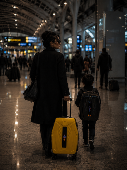 iPixi - Galaxy Voyager LED Smart Travel Yellow Suitcase