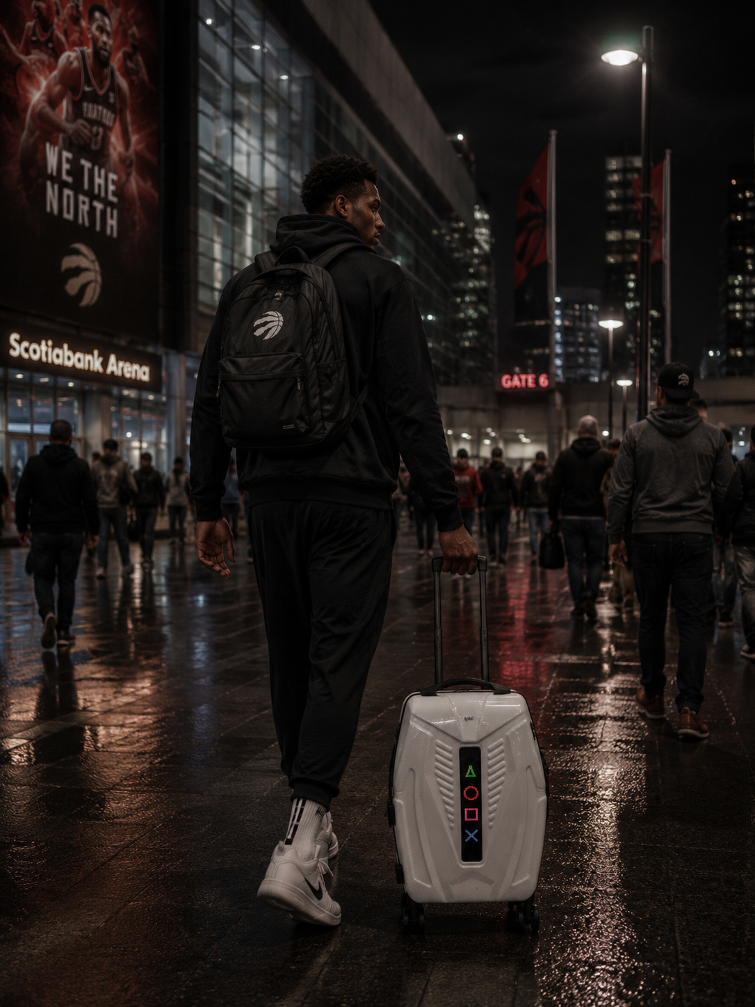 iPixi - Galaxy Voyager LED Smart Travel White Suitcase