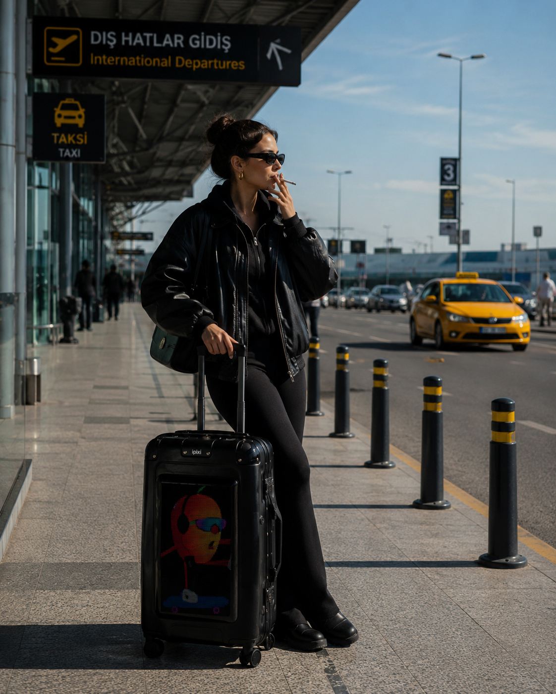 iPixi - Titan Screen LED Smart Travel Black Suitcase