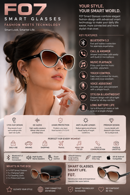 iPixi - F07 AI Assistant Women Smart Glasses