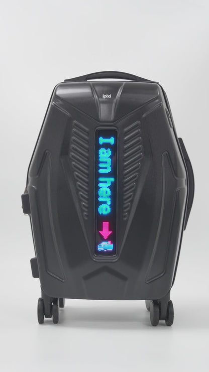 iPixi - Galaxy Voyager LED Smart Travel Black Suitcase