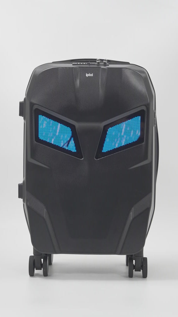 Load video: iPixi - Titan Guardian LED Smart Rolling Suitcase
